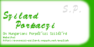 szilard porpaczi business card